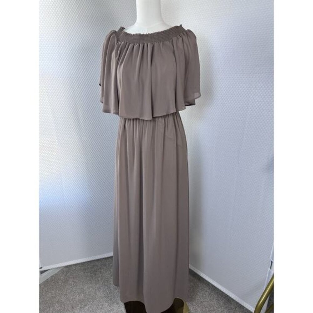 Show Me Your MuMu Taupe Maxi Dress